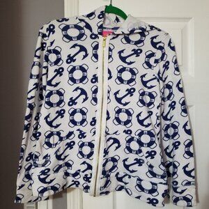 Macbeth Collection by Margaret Josephs Blue and White Sailor's Cotton Hoodie